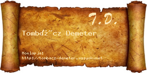 Tombácz Demeter névjegykártya